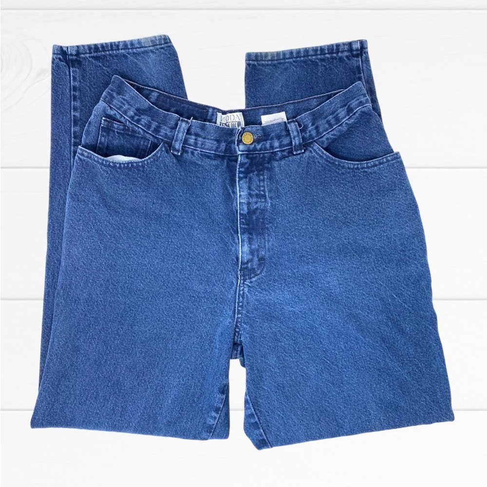 Vintage Moda International London Jean Women 14 Tapered High Rise Cotton Denim